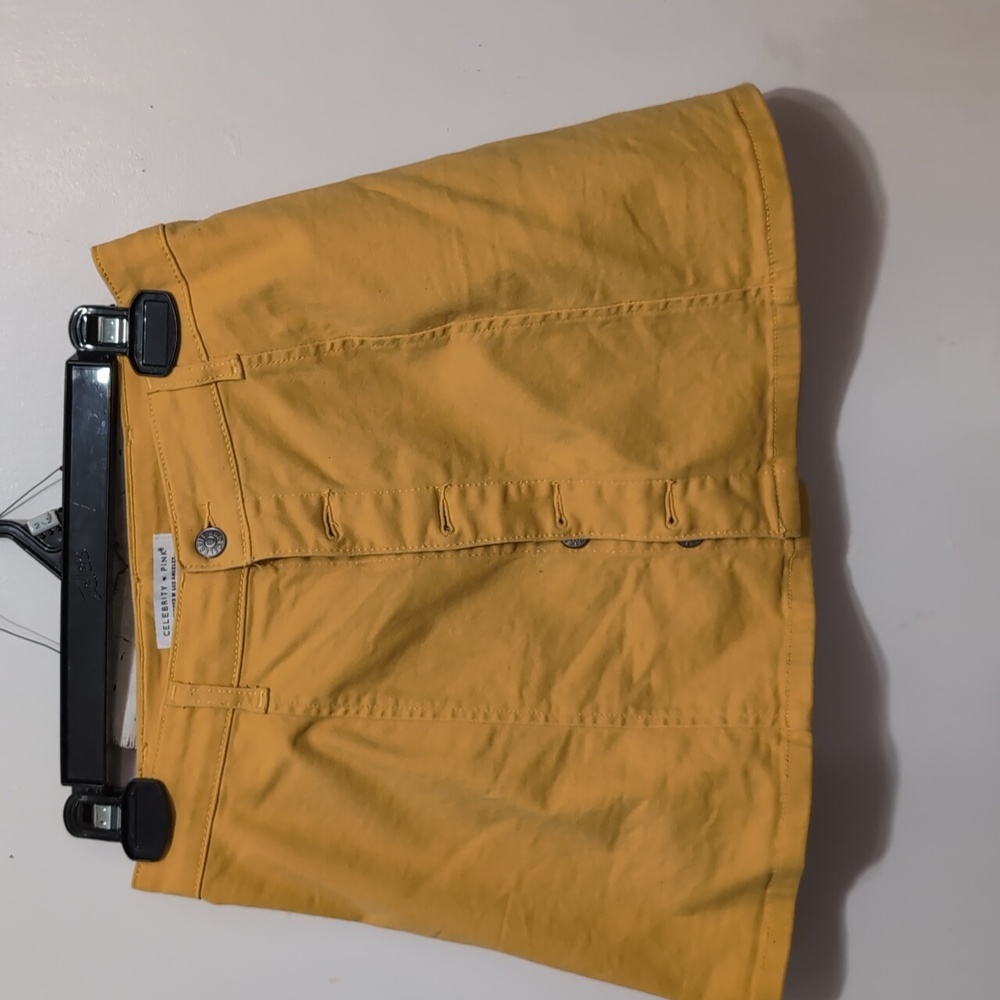 Mustard Mini a Line Skirt